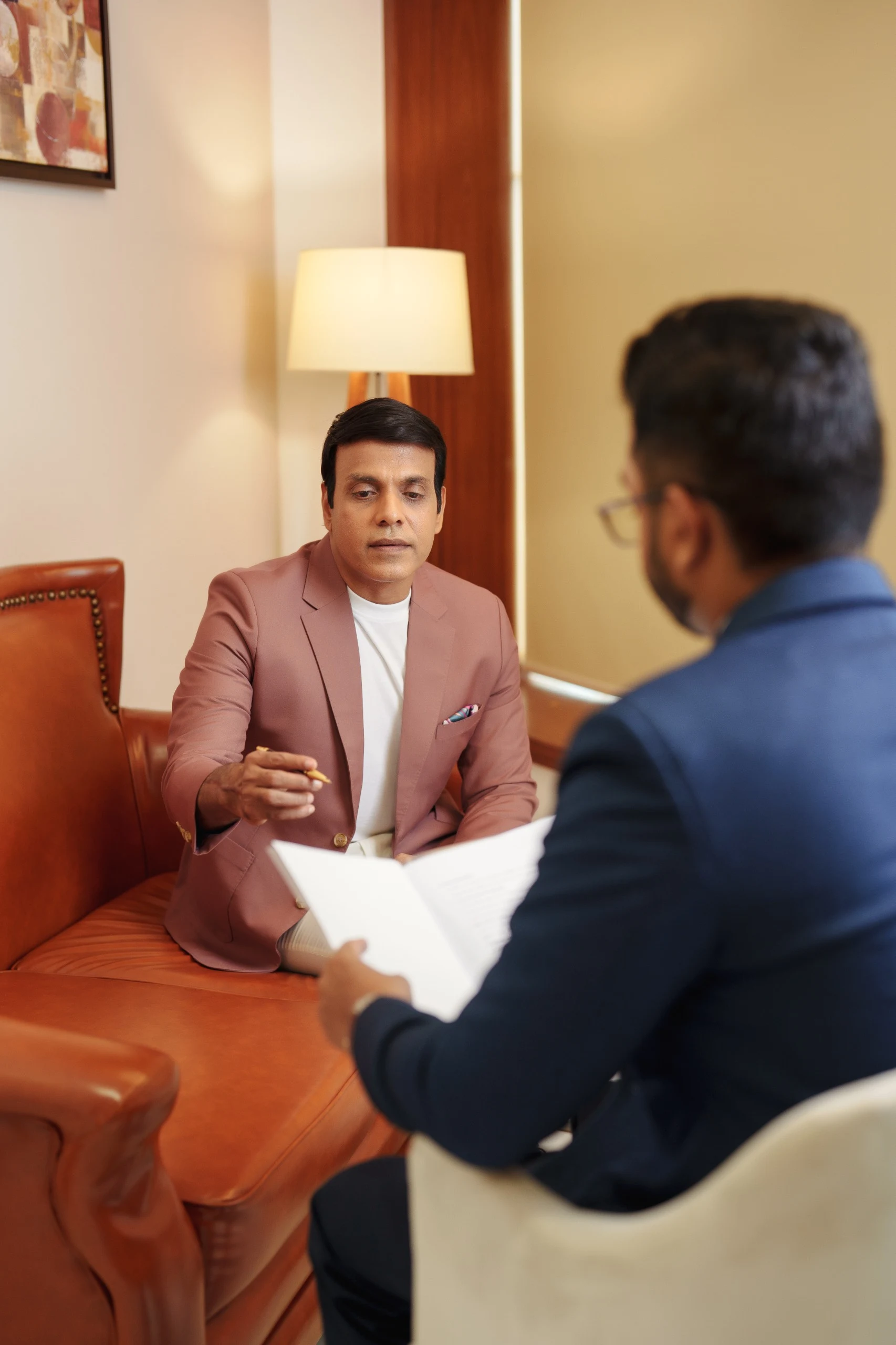 Professionals discussing