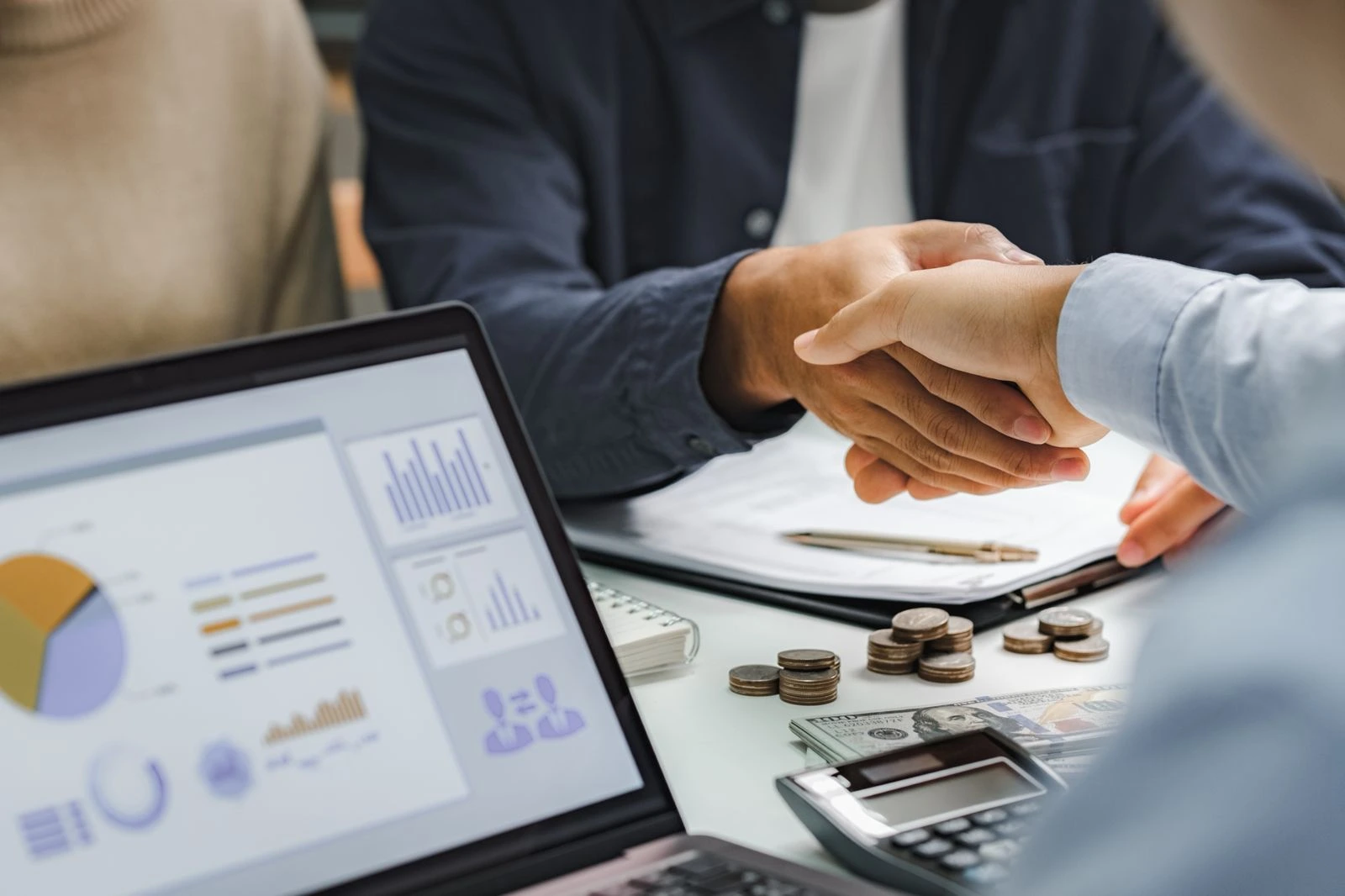 A professional business handshake