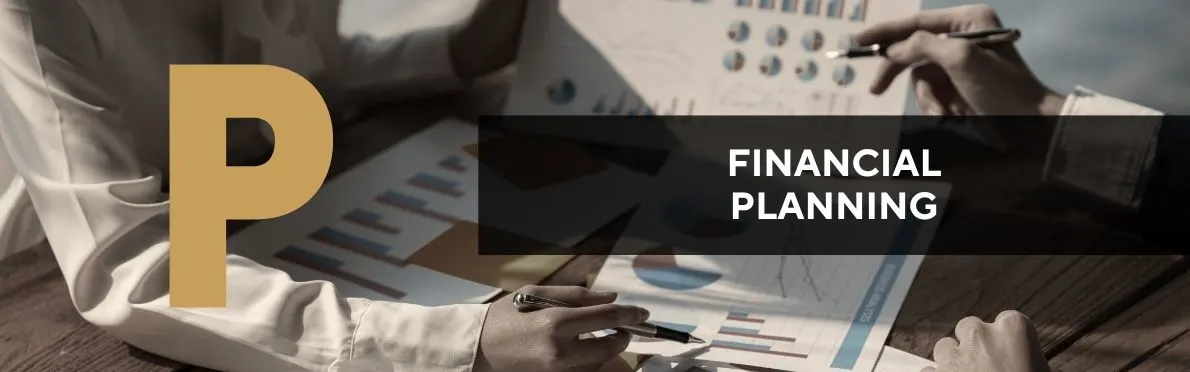 Financial planning illustration with charts and documents